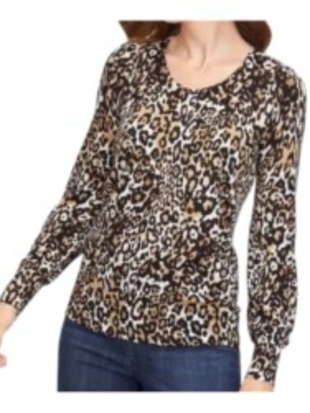 Talbots Merino Wool Leopard Print Sweater Medium